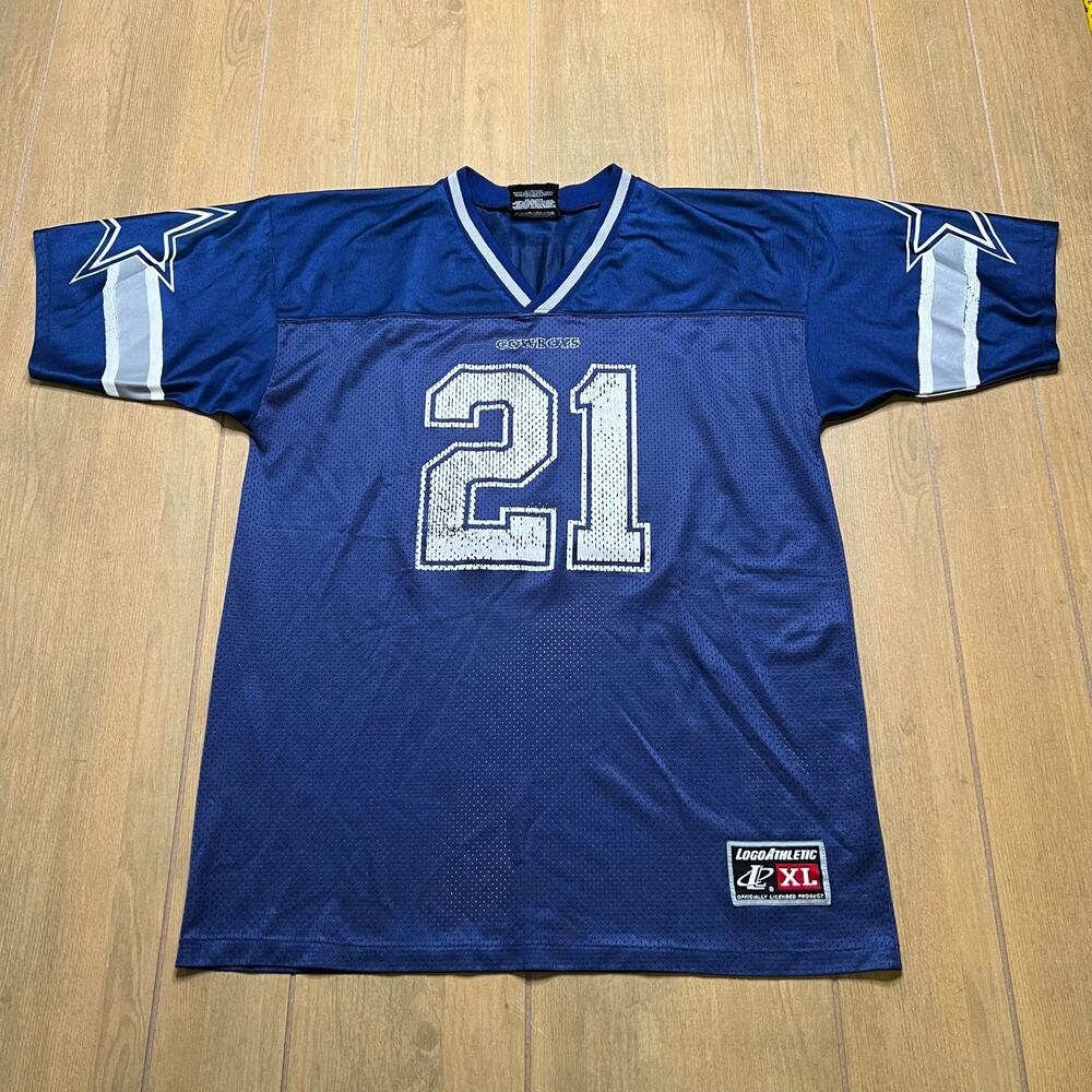 Vintage 90s Deion Sanders Dallas Cowboys Logo Athletic‎ Jersey XL USA Fits M